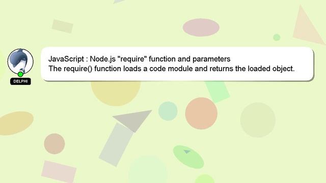 JavaScript : Node.js "require" function and parameters смотреть онлайн
