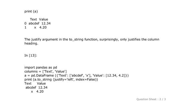 Pandas : How can I left justify text in a pandas DataFrame column in an IPython notebook смотреть онлайн