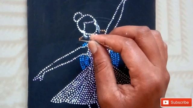 How To Draw Mandala Dot Painting Without Dotting Tools || Dancing Girl Mandala Art смотреть онлайн