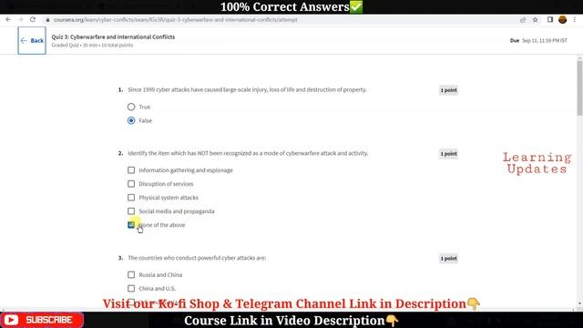 International Cyber Conflicts | SUNY | Coursera | Week 1 to 5 | Complete Quiz Answers смотреть онлайн