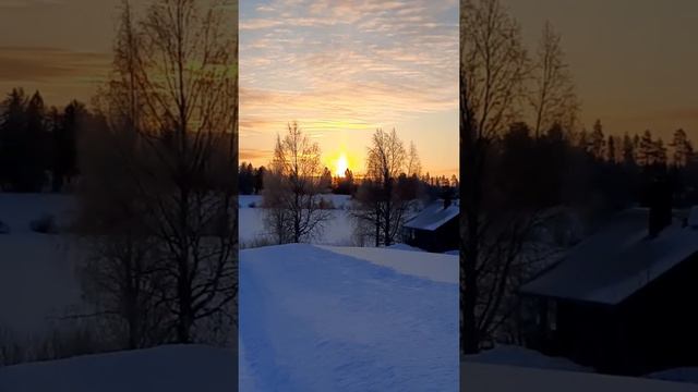 восход солнца лучём в Финляндии. 8 марта 2021г. смотреть онлайн