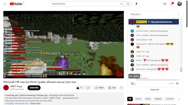 Minecraft Live India || Java + Pe 1.19 Server || 24/7 server || Rasta To 12k #minecraft смотреть онлайн