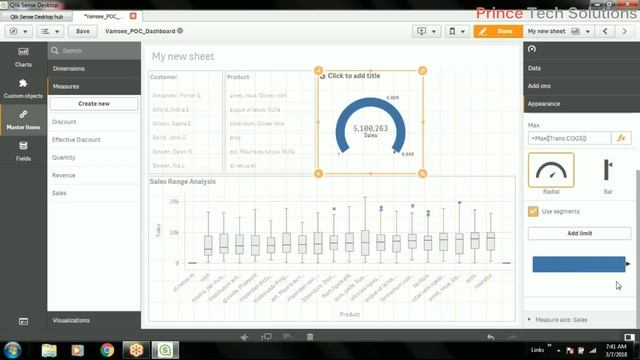 Qlik Sense Tutorial | Use of Qlik Sense Gauge Chart смотреть онлайн