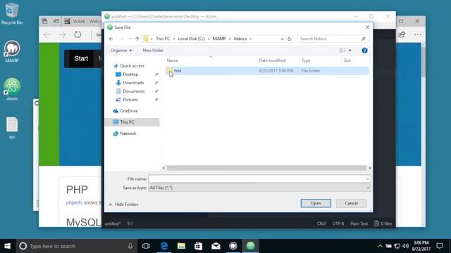 Writing PHP With MAMP and Atom in Windows-10 смотреть онлайн