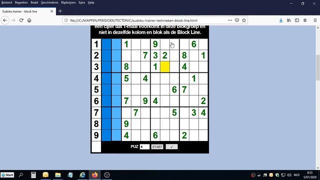 Sudoku Trainer Technieken (4) - Block Line methode смотреть онлайн