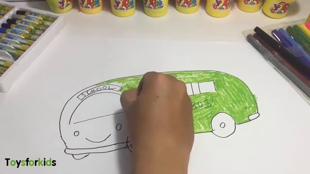 Как рисовать раскраски для школьных автобусов для детей смотреть онлайн