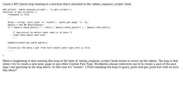 Wordpress: loop and in admin header problem смотреть онлайн