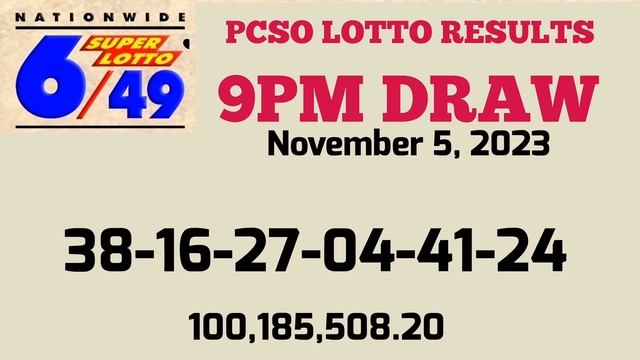 Lotto Result Today 9pm draw November 5, 2023 6/58 6/49 Swertres ez2 PCSO#ez29pm смотреть онлайн