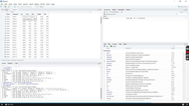 Augmented block design data analysis in R (R-studio). смотреть онлайн