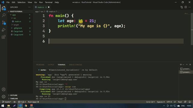#03. Переменные в языке Rust, инициализация переменных и работа с ними смотреть онлайн