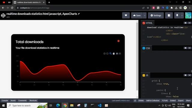 Realtime downloads statistics html javascript, ApexCharts смотреть онлайн