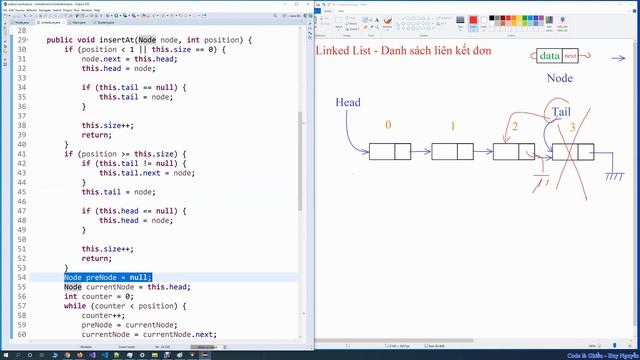 408 - Java - Linked List - Danh sách liên kết - Xóa node (tiếp theo và hết) смотреть онлайн