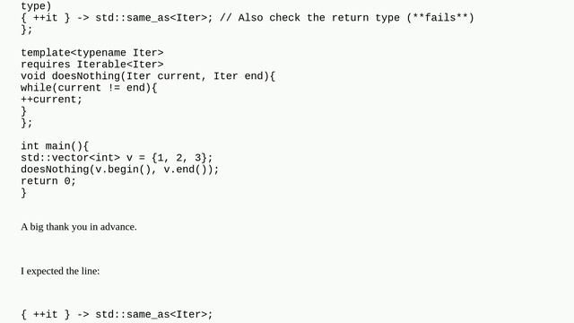 Does the type of std::vectorint::iterator change when you increment it with '++'? смотреть онлайн