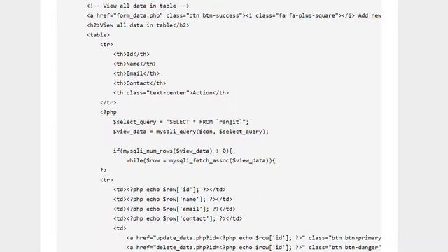 How to insert, update, delete and view data in PHP (MySQLi Procedural) ? смотреть онлайн