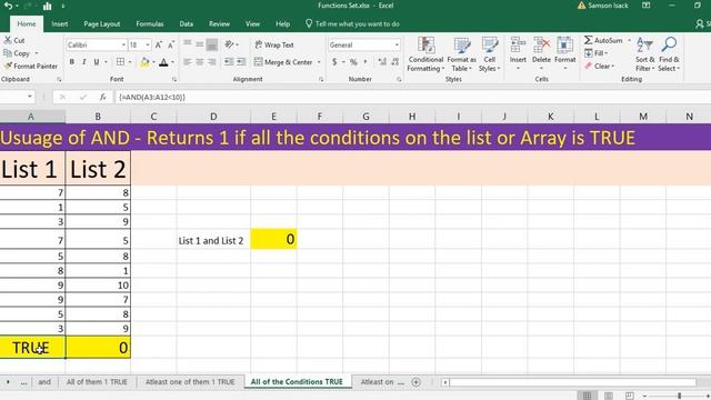 Excel : Simple method to All Conditions TRUE returns 1 смотреть онлайн