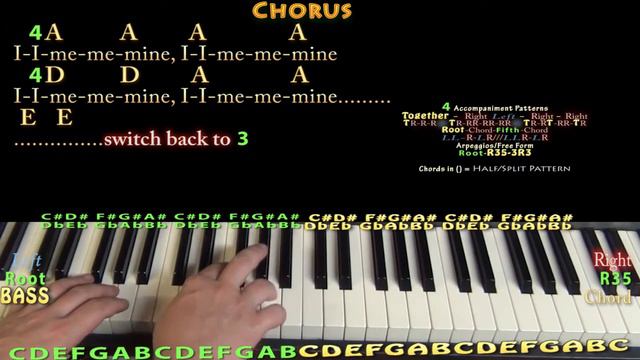 I Me Mine / Dig It (Beatles) Piano Lesson Chord Chart with On-Screen Lyrics смотреть онлайн