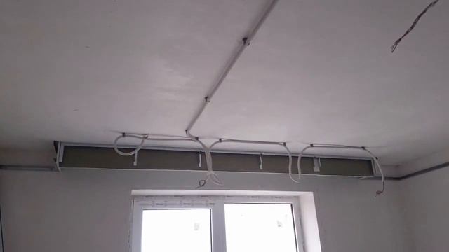 потолок с подсветкой и нишей для штор. Plasterboard install. смотреть онлайн