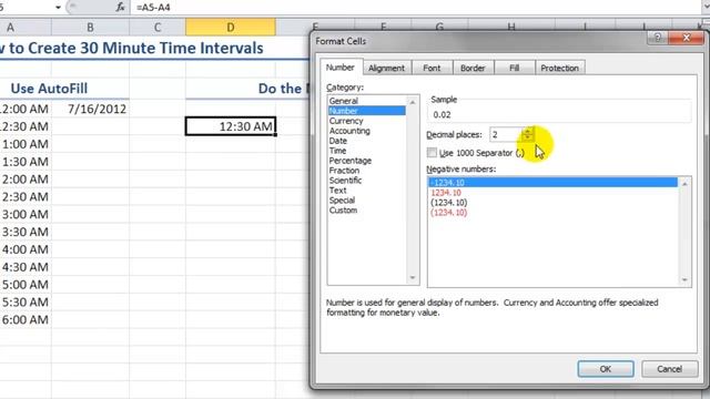 How to Create 30 Minute Time Intervals in Excel смотреть онлайн