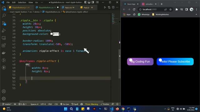How to create Ripple Effect Button using React.js from scratch? | Mg Coding Fun смотреть онлайн