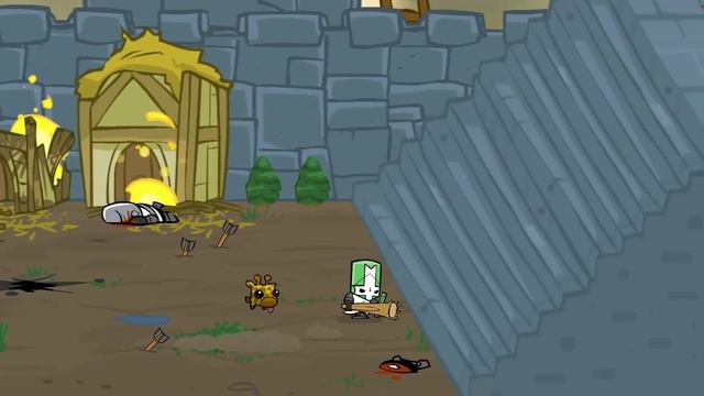 Castle Crashers - Green Knight - Home Castle, Castle Keep. смотреть онлайн