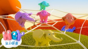 Um elefantes se balançavam numa teia de aranha  | Música Infantil | HeyKids em Português