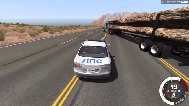 КАК ОСТАНОВИТЬ ФУРУ БЕЗ ТОРМОЗОВ НА СПУСКЕ | BeamNG.drive смотреть онлайн