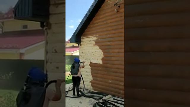 Пескоструйная обработка деревянного дома смотреть онлайн