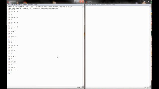 Python Tutorial v3.2.5 Lesson 7.1 - Assignment and Comparison Operators смотреть онлайн