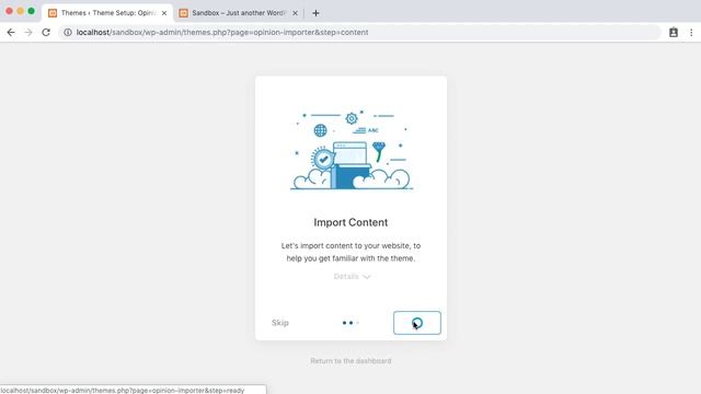 Setup wizard - Opinion WordPress Theme смотреть онлайн
