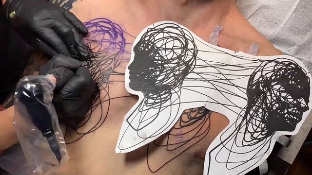 Blackwork Chest Piece - Tattoo Process смотреть онлайн