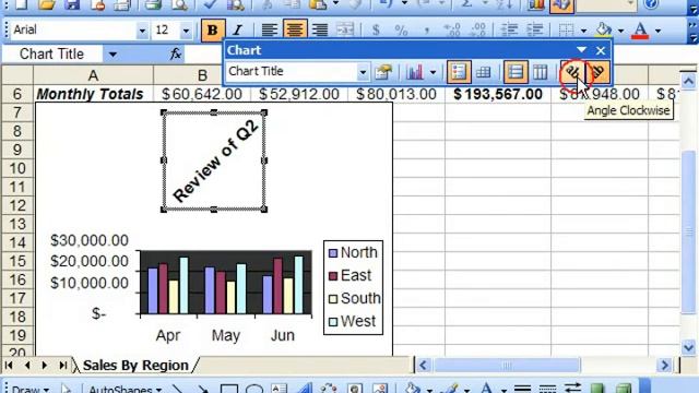 Excel 2003 Tutorial Angling Chart Text Microsoft Training Lesson 21.9 смотреть онлайн