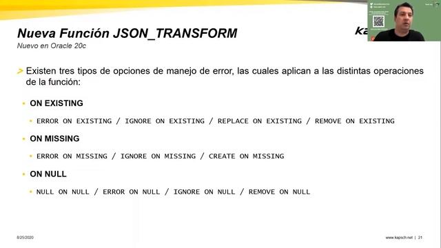 Lisandro Fernigrini - ¿Que hay de nuevo en JSON en Oracle 20c? смотреть онлайн