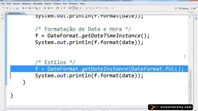 Universidade XTI JAVA 070 Date Formatação DateFormat format e parse смотреть онлайн