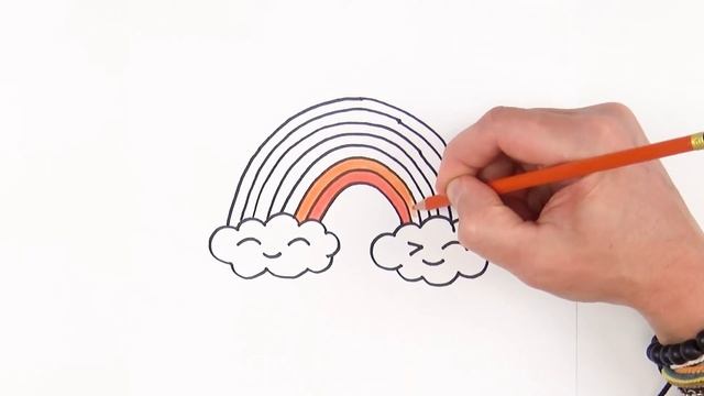 How To Draw A Rainbow And Clouds | Easy Drawing For Beginners