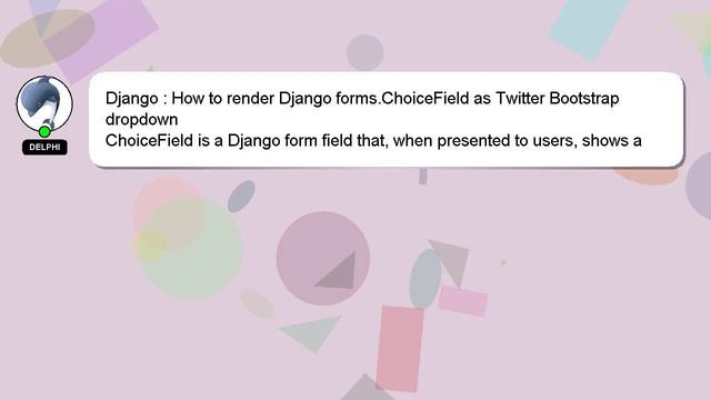 Django : How to render Django forms.ChoiceField as Twitter Bootstrap dropdown смотреть онлайн
