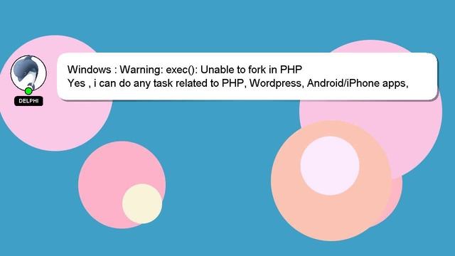 Windows : Warning: exec(): Unable to fork in PHP смотреть онлайн