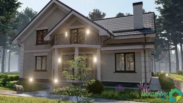 Визуализация проекта двухэтажного мансардного дома в д.Поповка Дмитровского р-на Московской обл. смотреть онлайн