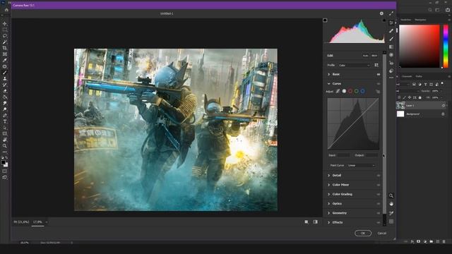 Цветокоррекция в CAMERA RAW | Финальный цветокор арта в фотошопе смотреть онлайн