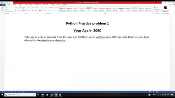 Practice Problem 1 (Easy) | Python Tutorials For Absolute Beginners In Hindi #103