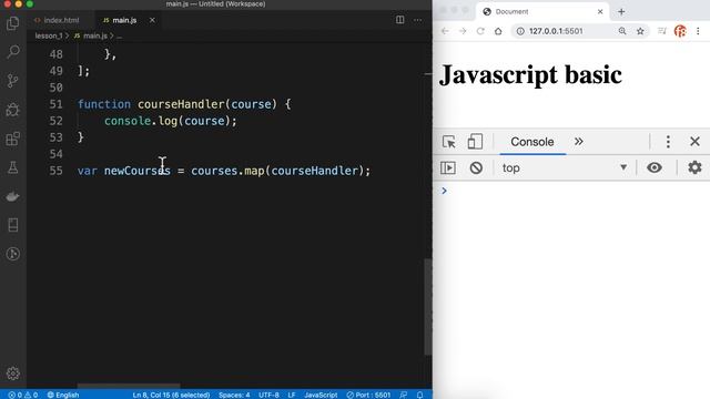 Array map() method trong javascript смотреть онлайн