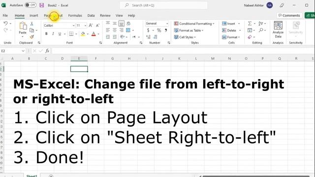 Switch Excel File from Left to Right | Change Excel File Orientation смотреть онлайн