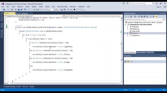 How to Change Color of DataGridView Cell based on Value in WinForms C# смотреть онлайн