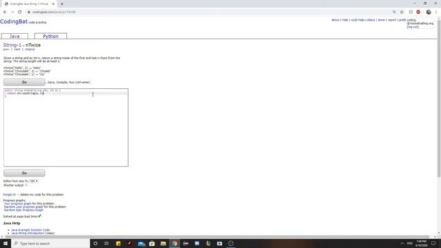 String-1 (nTwice) Java Tutorial || Codingbat.com смотреть онлайн