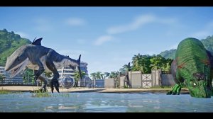 JURASSIC WORLD EVOLUTION Tyrannosaurus Rex Hulk vs King Shark, Godzilla Indominus Dinosaurs Fightin