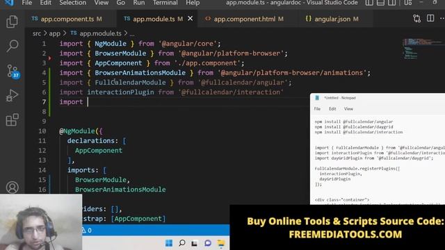 Angular 14 FullCalendar Library Example to Show Calendar in Browser Using TypeScript смотреть онлайн
