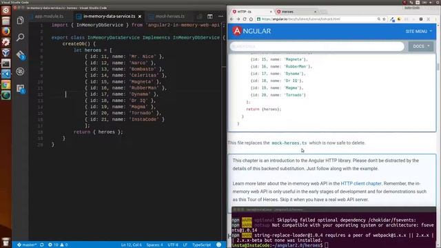 Angular 2 Heroes Walkthrough Tutorial pt: 6 Http смотреть онлайн