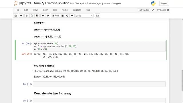 NumPy : Exercise Solution (Hindi) смотреть онлайн