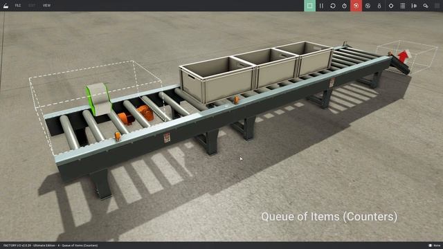 Queue of Items (Counters) - FACTORY I/O Scene смотреть онлайн