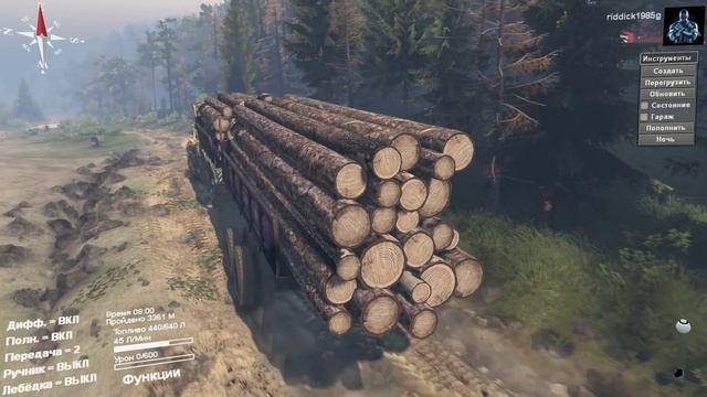 SpinTires mod Kirovets K700 6x6 Off road Test смотреть онлайн