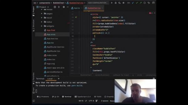 Integrating d3.js with React - Force Chart - Bubble Chart User Interaction